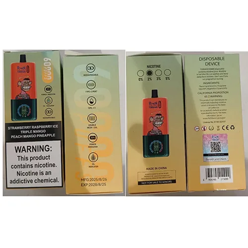 Sigaretta elettronica usa e getta «RENdM TORNADO 60000 PUFFS 2% NICOTINE 12ML x 3» — foto 5 dell'alert SR/02736/26