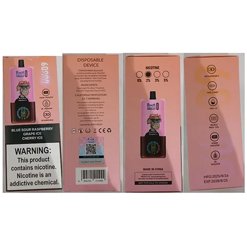 Sigaretta elettronica usa e getta «RENdM TORNADO 60000 PUFFS 2% NICOTINE 12ML x 3» — foto 6 dell'alert SR/02736/26
