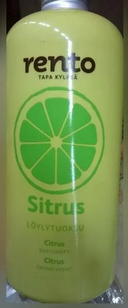Profumo della sauna «Rento TAPA KYLPEÄ - löylytuoksu Sitrus ('Citrus sauna scent')» — foto 1 dell'alert A12/0470/16