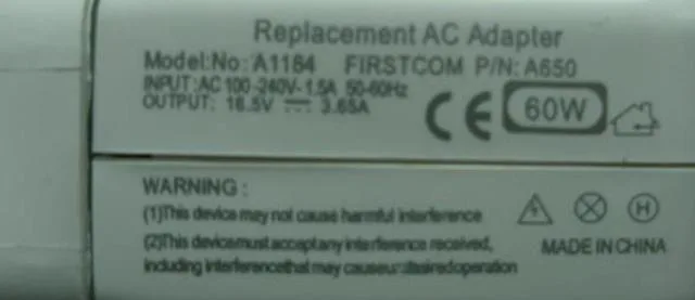 Unità di alimentazione «Replacement AC Adapter» — foto 3 dell'alert A12/0715/13
