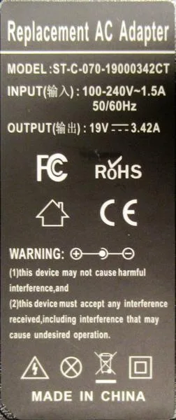 Alimentazione del computer portatile «Replacement AC Adapter» — foto 3 dell'alert A12/1008/19