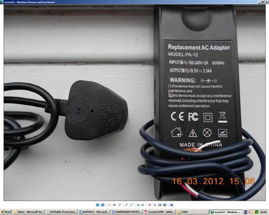 Adattatore di CA &amp; #13; &amp; #13; «Replacement AC Adaptor» — foto 1 dell'alert A12/1308/12