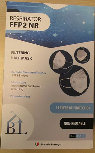 Maschera filtro particella «RESPIRADOR FFP2 NR» — foto 2 dell'alert A12/01489/21