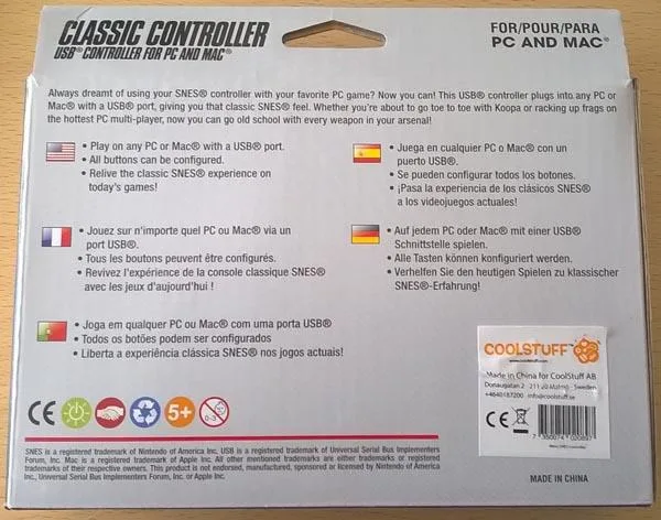 Controller di gioco «Retro SNES Classic Controller USB Controller for PC and MAC» — foto 2 dell'alert A12/1742/15