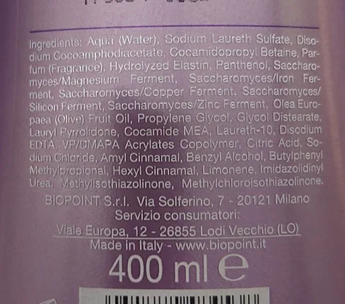 Shampoo «Ricci disciplinati» (Biopoint)