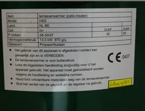 Riscaldamento patio – Terrasverwarmer — foto 1 dell'alert 1472/08