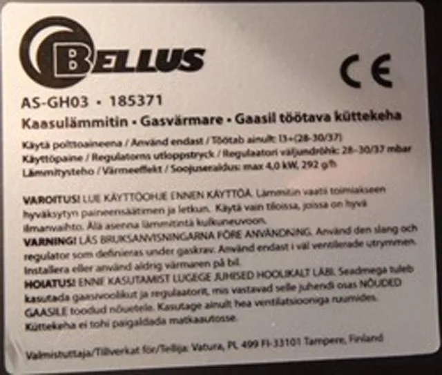 Riscaldatore a gas portatile — foto 2 dell'alert A12/0898/12
