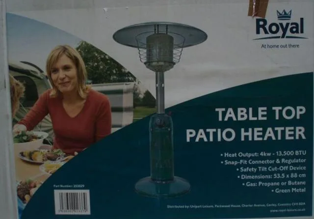Riscaldatore del patio "Table Top Patio Heater" — foto 2 dell'alert A12/0873/12
