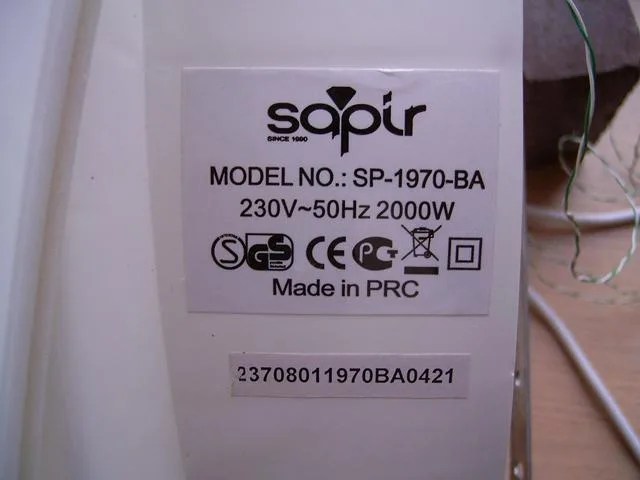 Riscaldatore del ventilatore (Sapir)