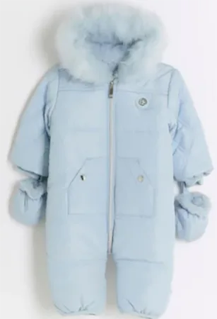 Tuta da neve per bambini «River Island Baby Boys Blue Quilted Snowsuit» (River Island)