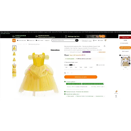 Costume da fancy-dress «Robe de princesse jaune» — foto 3 dell'alert SR/01069/26