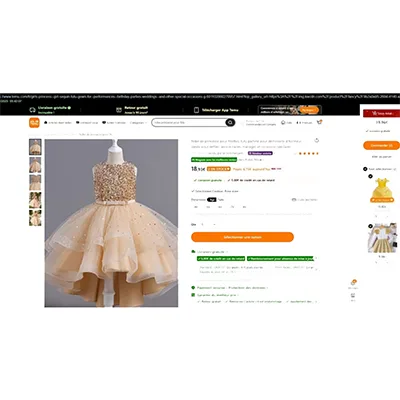 Vestito per bambini «Robe de princesse pour fille tutu à paillettes»