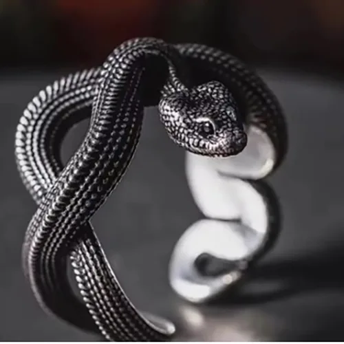 Anello «Rock Black Color Python Men Ring Vintage Punk Adjustable Snake Open Ring For Women Hip H…» — foto 2 dell'alert SR/03374/25