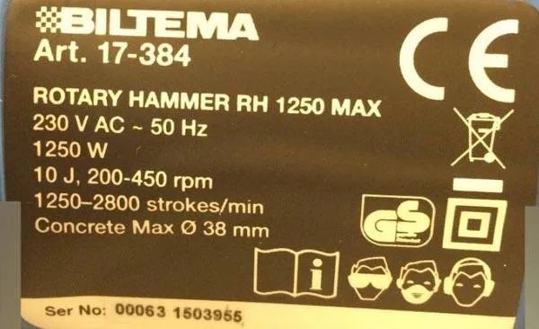 Trapano a martello rotante «ROTARY HAMMER» — foto 3 dell'alert A12/1428/17