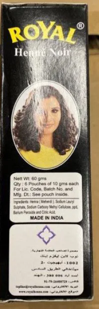 Tintura per capelli «Royal Black Henna» — foto 2 dell'alert A12/01182/22