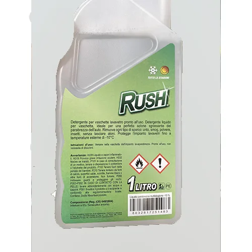 Liquido di lavaggio del parabrezza «RUSH LAVAVETRI – Liquido parabrezza multi-stagione» — foto 2 dell'alert SR/00259/25