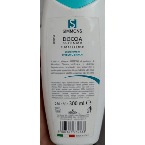 Schiuma per doccia «S al profumo di MUSCHIO BIANCO» — foto 1 dell'alert SR/02577/25