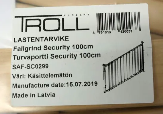 Cancello di sicurezza per bambini «Safety gate Security 100 cm» — foto 3 dell'alert A12/00667/20