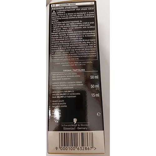 Tinture per capelli «Salonplex Professional Performance hair dye» — foto 4 dell'alert SR/01922/25