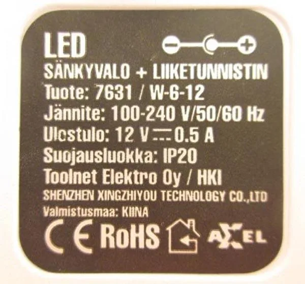 Luce del letto «Sänkyvalo + Liiketunnistin» — foto 2 dell'alert A12/1640/17