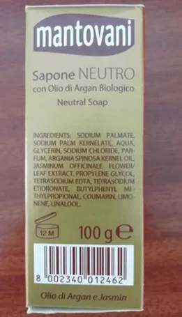Sapone «Sapone neutro con olio di argan biologico» — foto 2 dell'alert A12/02948/23