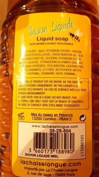 Sapone liquido «Savon Liquide - Parfum miel ('Honey-scented liquid soap')» — foto 2 dell'alert A12/1625/16