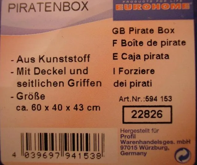 Scatola di plastica – Piratenbox (Eurohome)