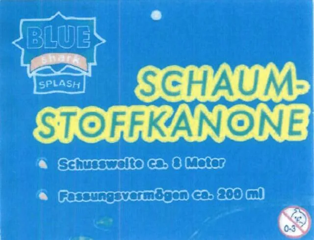 Pistola dell'acqua della schiuma &amp; #13; &amp; #13; «Schaumstoffkanone» (Blue Shark Splash)