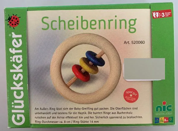 Sonaglio in legno «Scheibenring» (Glückskäfer)