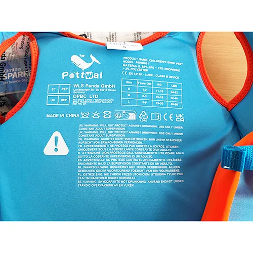 Gilet da bagno «Schwimmweste Kinder - Schwimmhilfe - mit verstellbarem Schrittgurt» (Pottwal)