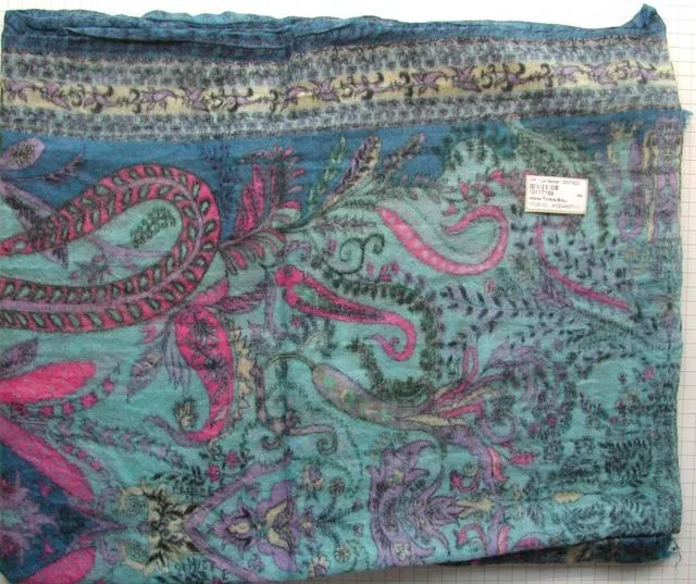 Scialle – Ahmaddy turchese/azzurro scialle di lana (Ahmaddy)