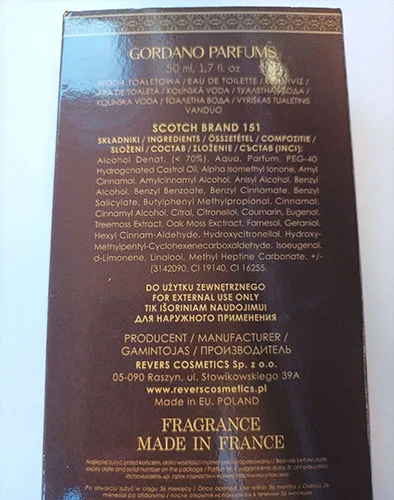 Eau de toilette «Scotch brand 151» — foto 2 dell'alert A12/02449/23