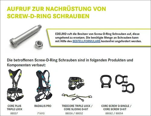 Anello a vite-D per le imbracature da arrampicata «Screw-D-Ring to Harnesses» — foto 2 dell'alert A12/00293/22
