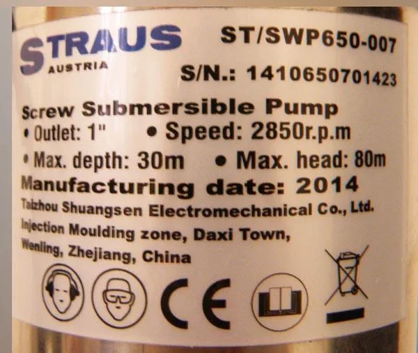 Pompa sommergibile «Screw Submersible Pump / Merülőszivattyú» — foto 6 dell'alert A12/1546/15
