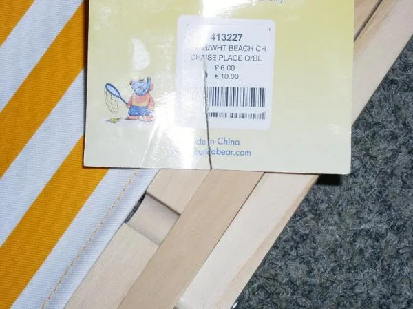 Sedia da spiaggia di orsacchiotto di peluche (Build-A-Bear Workshop)