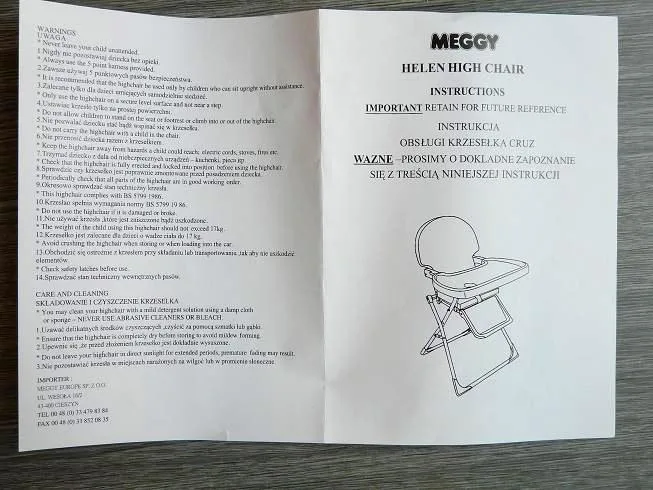 Seggiolone per bambini – "Helen" (MEGGY)