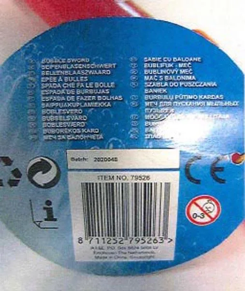 Giocattolo della bolla di sapone «Seifenblasenschwert ('Bubble sword')» (Bubblez)