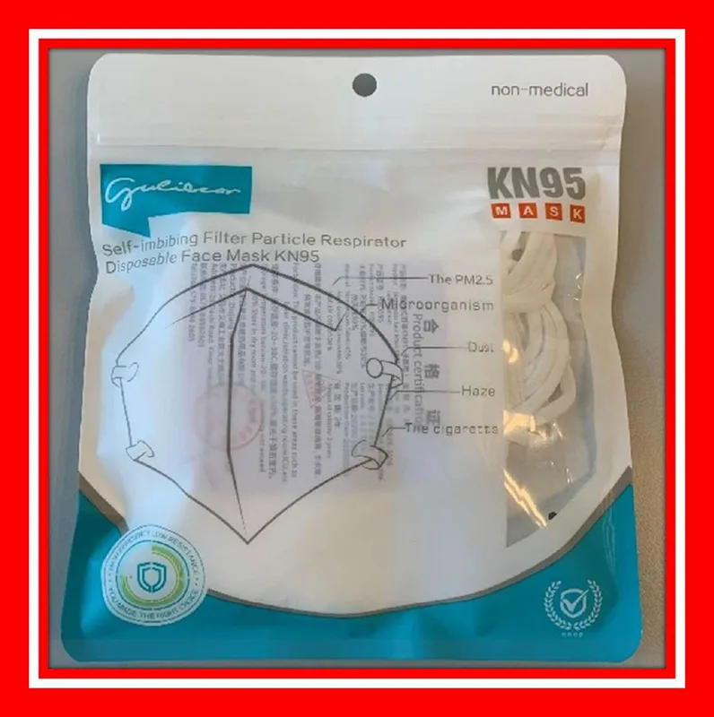 Maschera filtro antiparticolato «Self-Imbibing Filter Particle Respirator / Disposable Face Mask KN95» — foto 3 dell'alert A12/01027/20