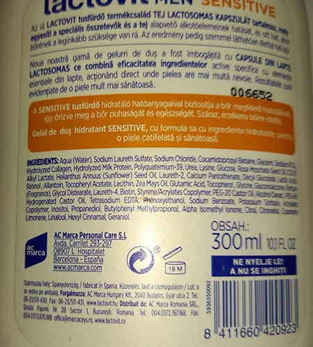 Gel doccia «Sensitive ultra hydrating 3 in 1 shower gel» — foto 3 dell'alert A12/02982/23