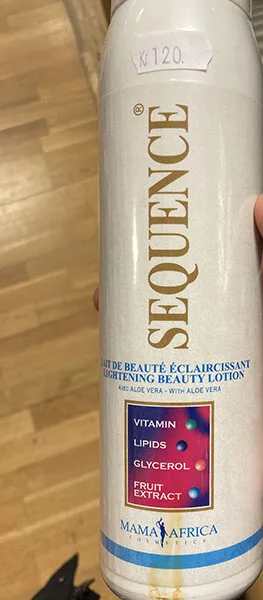 Lozione per l'alleggerimento della pelle «Sequence Lightening Beauty Lotion» (Mama Africa Cosmetics)