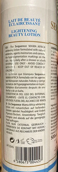 Lozione per l'alleggerimento della pelle «Sequence Lightening Beauty Lotion» — foto 2 dell'alert A12/00400/22
