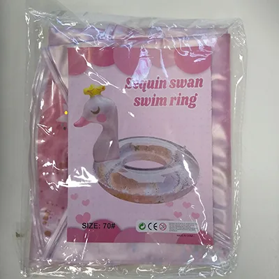 Giocattolo gonfiabile «Sequin swan swim ring» (7 kolorow toys)