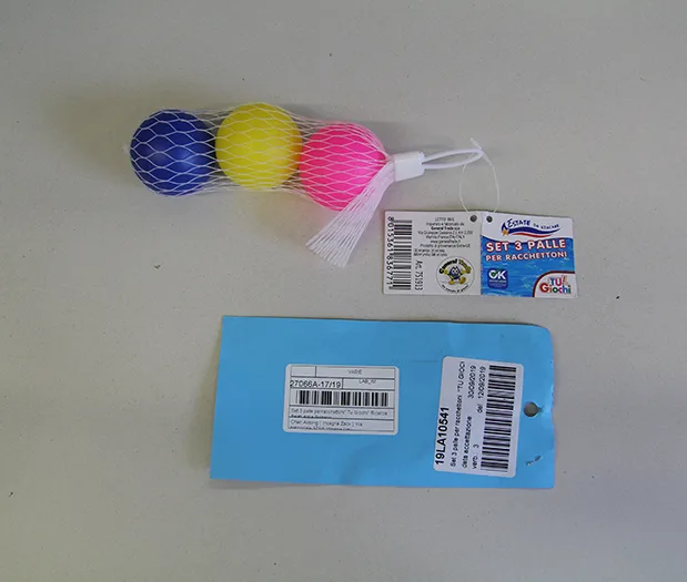 Set di palline di paddleball «Set 3 Palle per Racchettoni» (TU! Giochi)