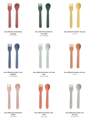 Set di posate in bambù per bambini/forchette «Set cuillère fourchette - Mrs Elephant» — foto 4 dell'alert A12/01407/20