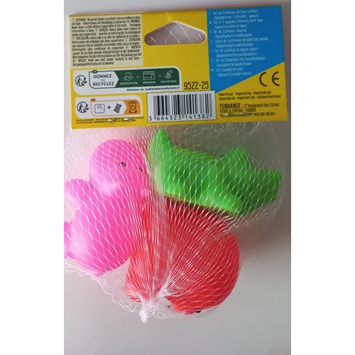 Set di giocattoli da bagno in plastica «Set de trois animaux de bain sonores hippopotame/crocodile/pieuvre» — foto 2 dell'alert A12/01002/24