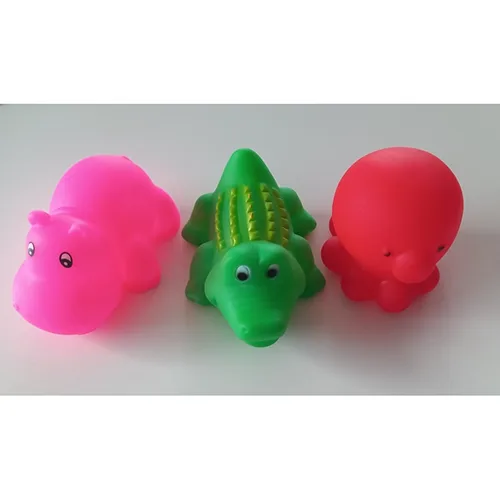 Set di giocattoli da bagno in plastica «Set de trois animaux de bain sonores hippopotame/crocodile/pieuvre» — foto 3 dell'alert A12/01002/24