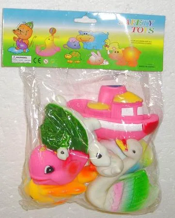 Set di animali di gomma cigolante "giocattoli SAFETY"