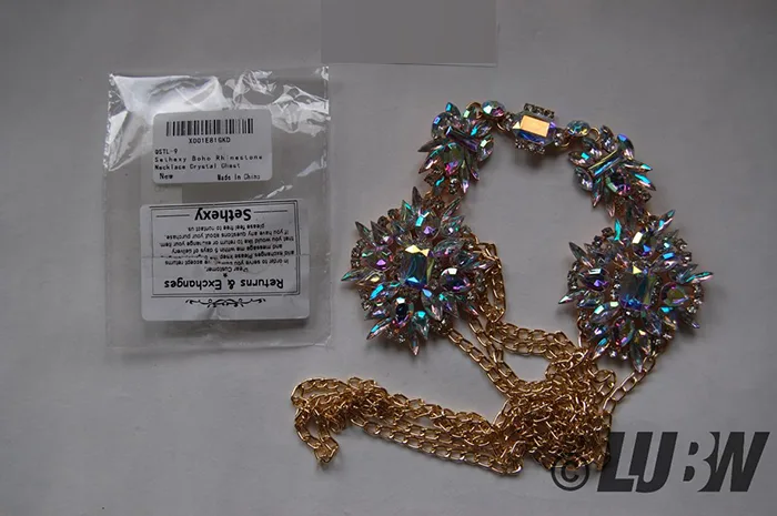 Collana «Sethexy Boho Strass Halskette Kristall Brustkette Funkelnd Körperkette Sommer Strand Kör…» — foto 1 dell'alert INFO/00042/22