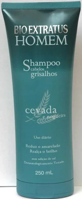 Shampoo colorante – "BIO EXTRATUS HOMEM – Shampoo Cabelos grisalhos – cevada e nogueira" — foto 1 dell'alert 1585/10