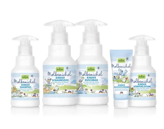 Shampoo per bambini, sapone in schiuma, gel, crema e loti (dm alverde)